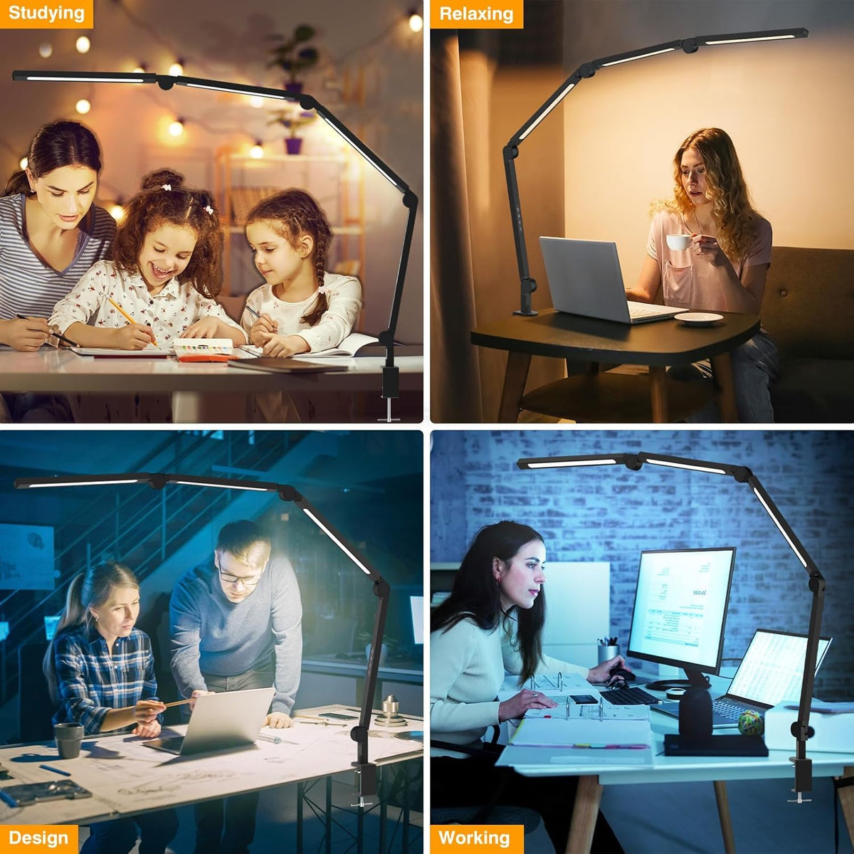 The energy-efficient LEDs in the AILBTON lamp save power during tasks.