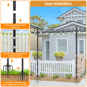 AILBTON deck garden string light poles—durable, weatherproof support for evenings outdoors.