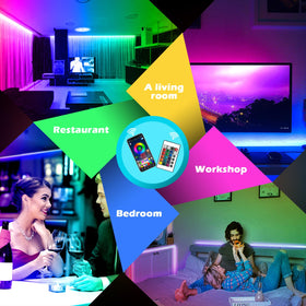 AILBTON built-in mic strip lights pulse with sound for dynamic effects.