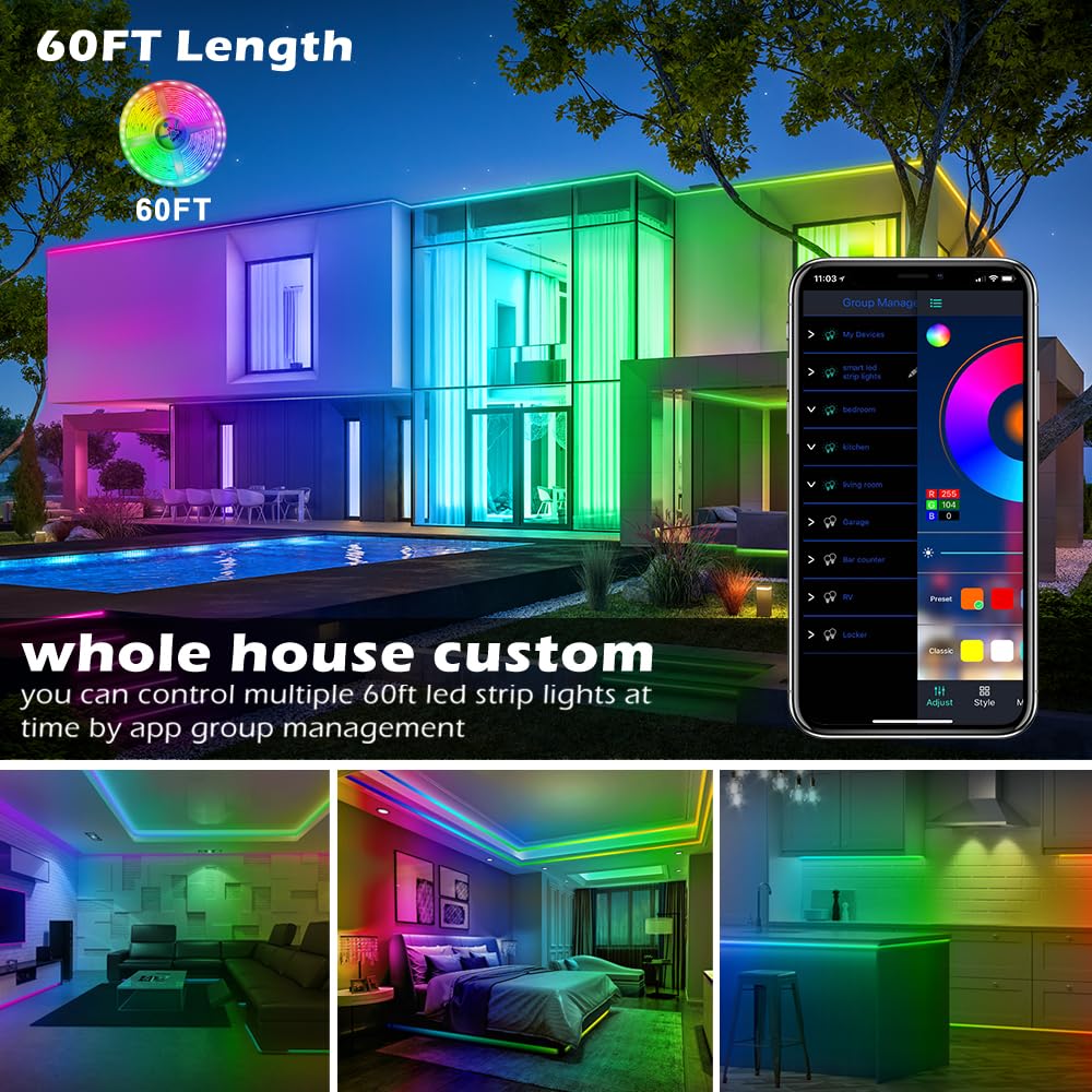 AILBTON music-sync LED strip responds to beats for lively gatherings.