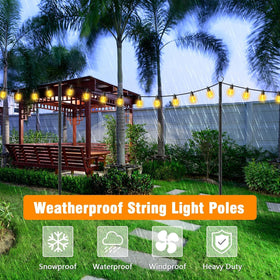 AILBTON outdoor light pole at eaves for flexible installation