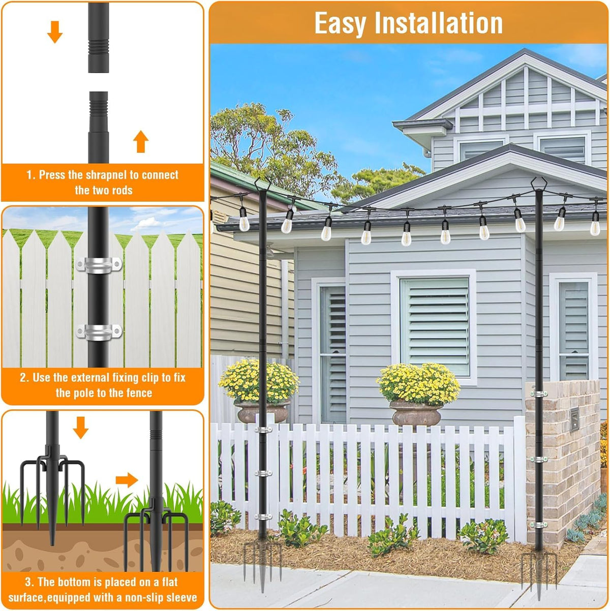 AILBTON patio/backyard light pole optimizing space while decorating