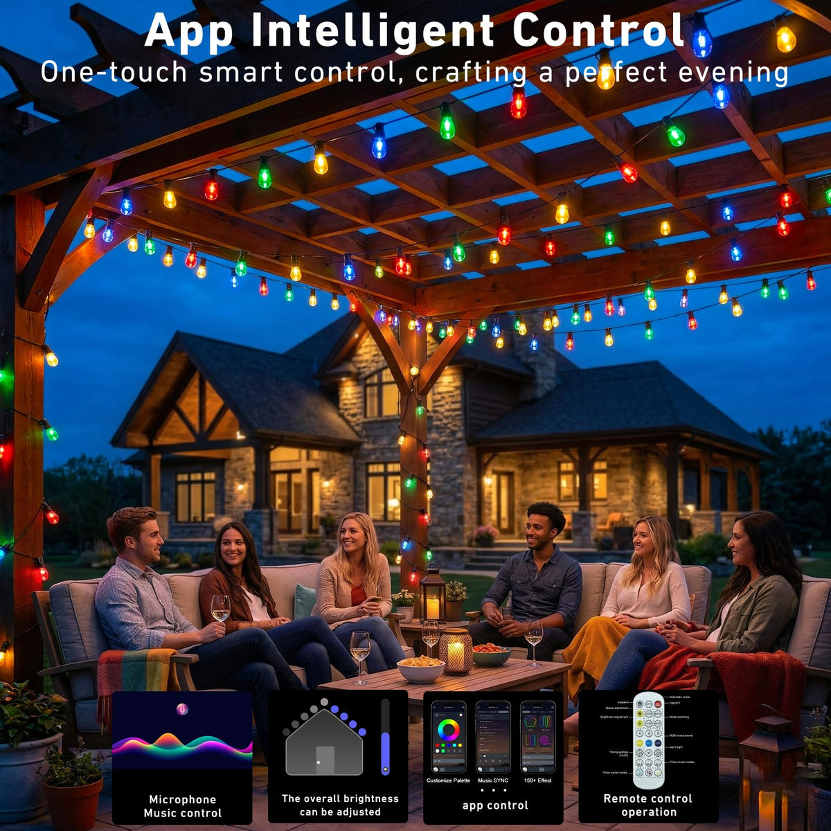 AILBTON scene modes offer romantic or festive atmospheres for outdoor gatherings.