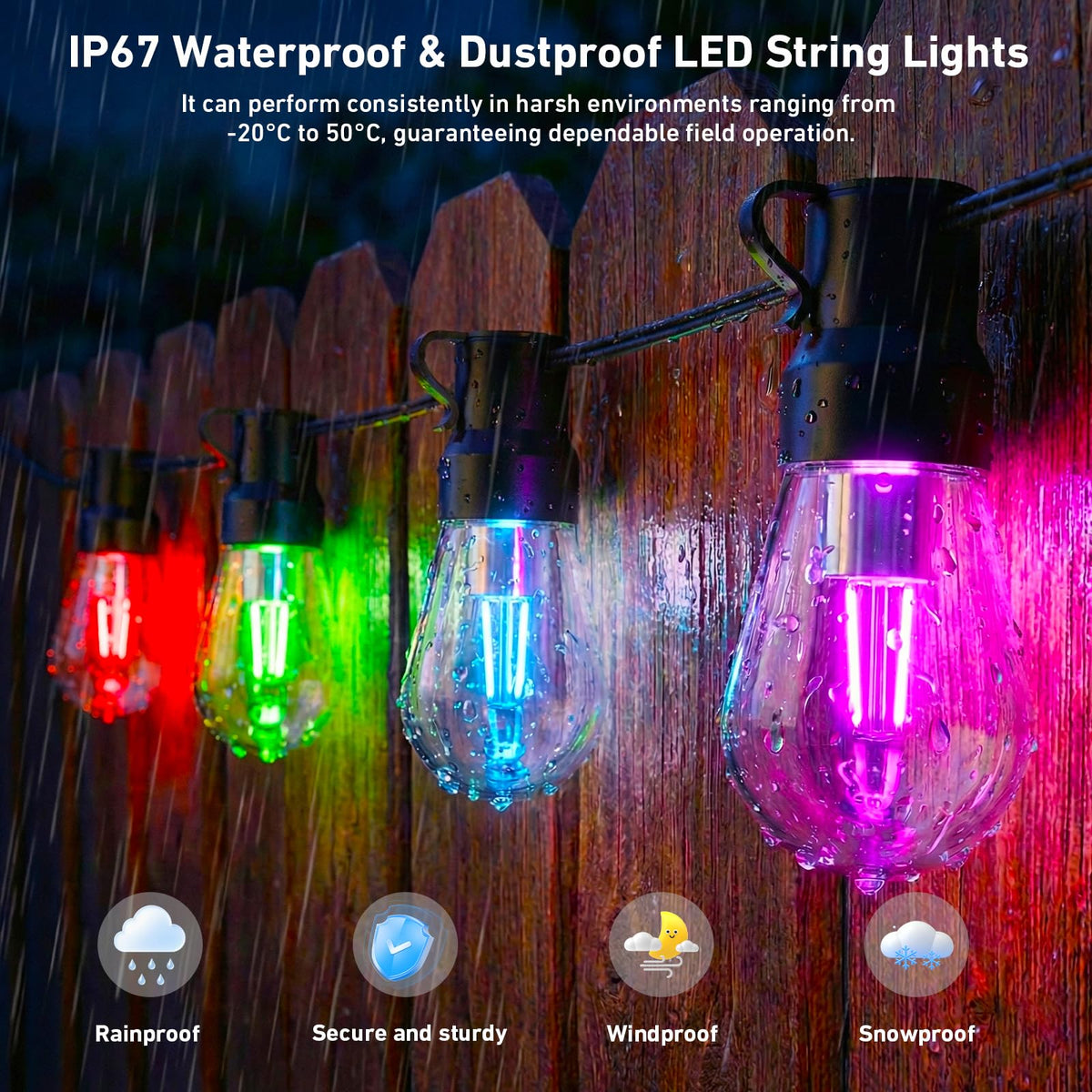 AILBTON shatterproof bulbs stay safe around kids and pets while outdoors.