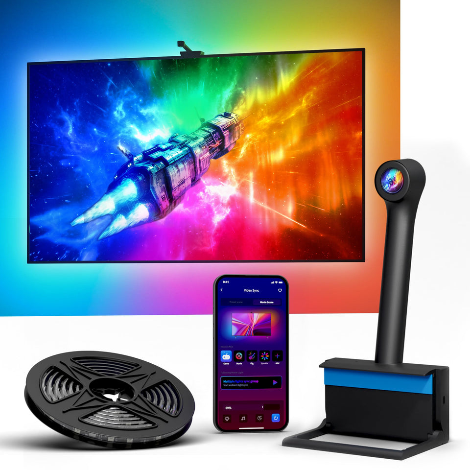 Ailofy backlight with camera setup for 75-85 inch TVs enhances immersion