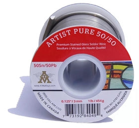 AIM Artist Pure 50/50 solder spool for stained glass, smooth flow and clean joints.
