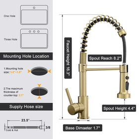 AIMADI farmhouse style brushed gold finish adds a premium touch to kitchens