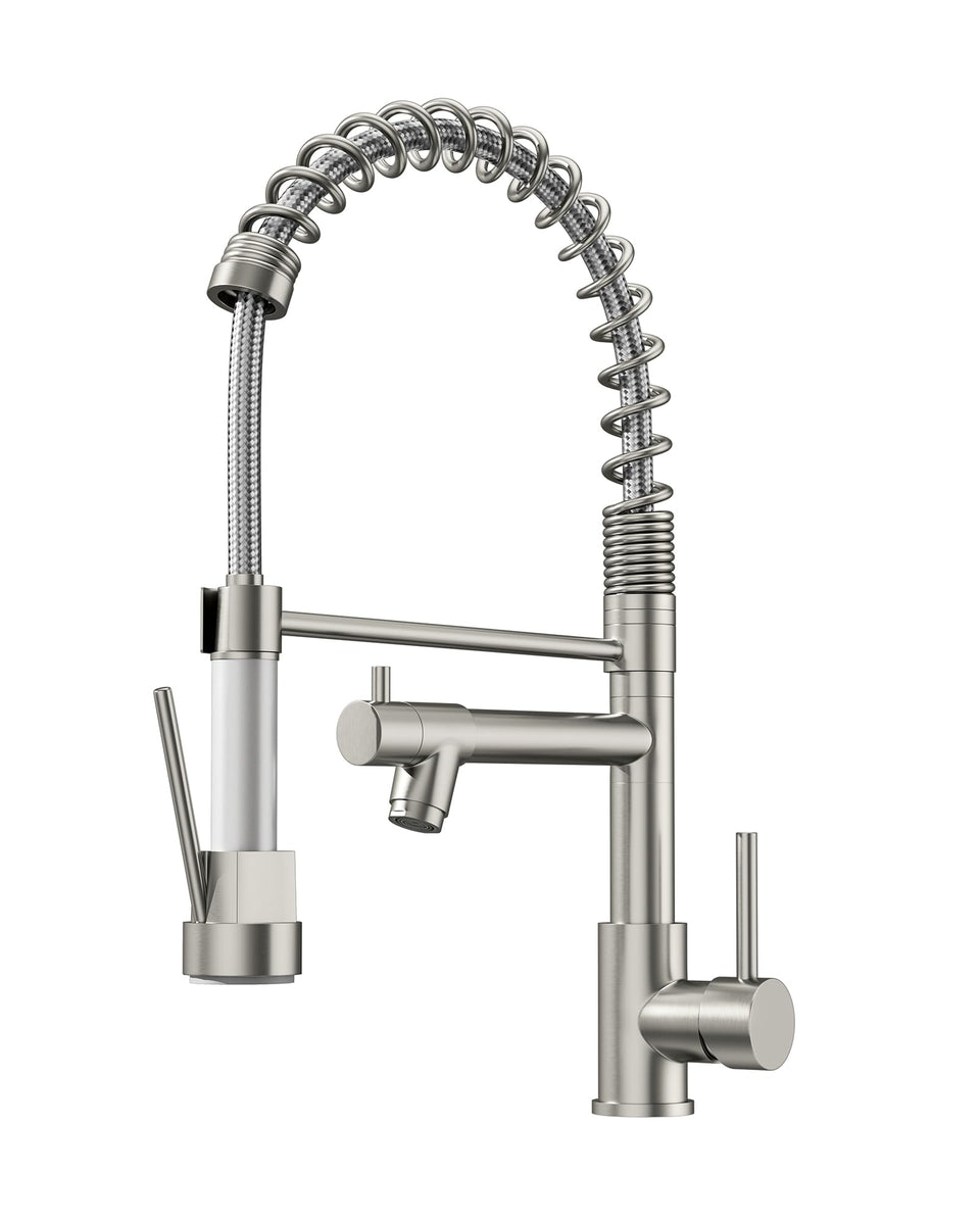 AIMADI contemporary kitchen faucet with pull-down sprayer for versatile pots and pans use