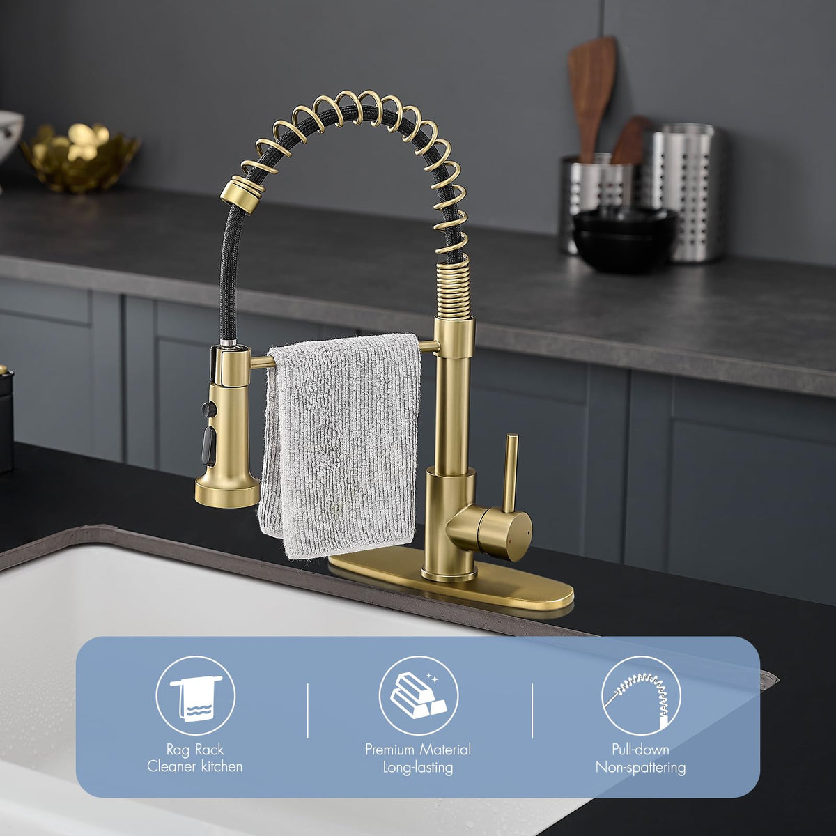 AIMADI 1-3 Hole Compatibility and 360-degree swivel for flexible layouts