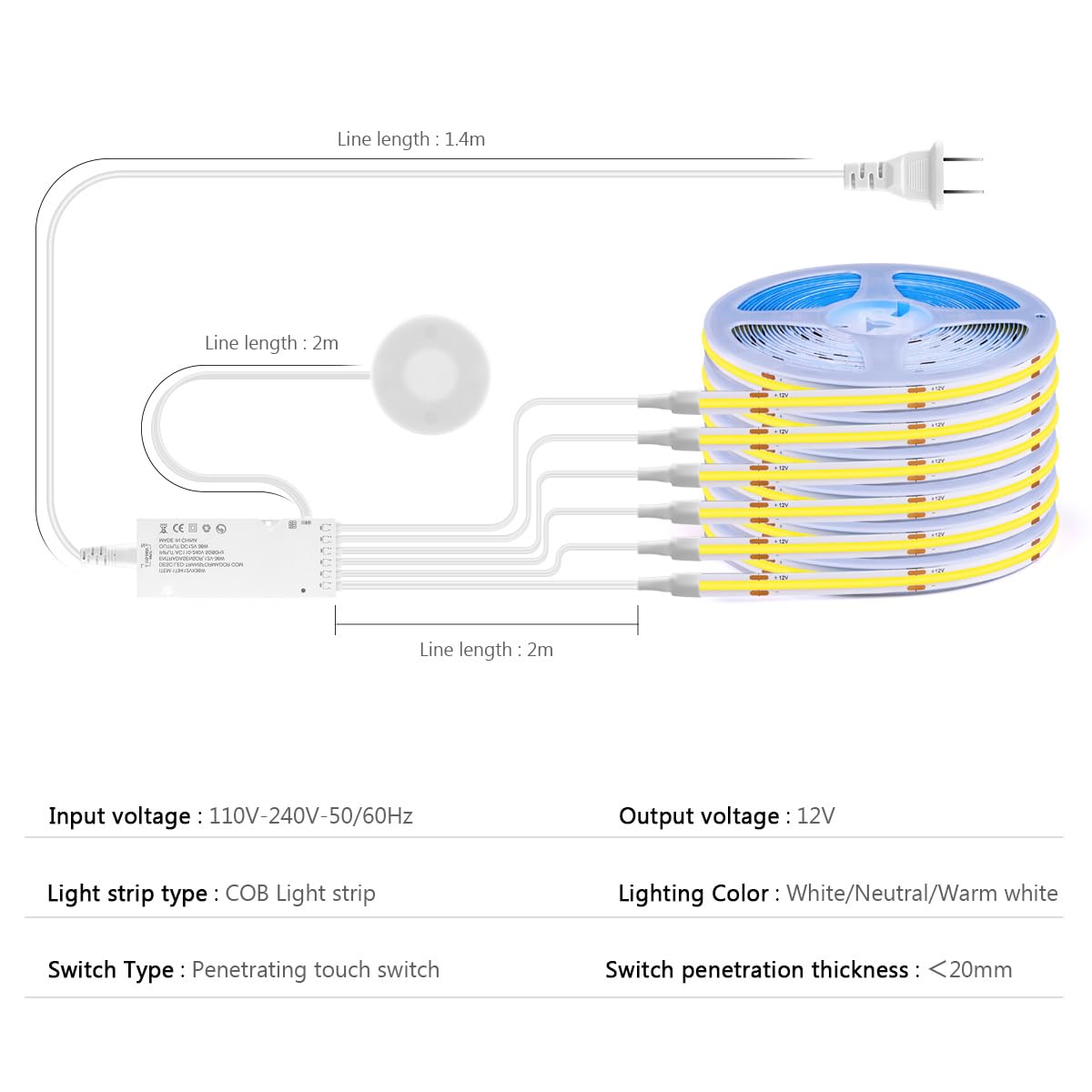 AIMENGTE dimming from 10% to 100% with memory.