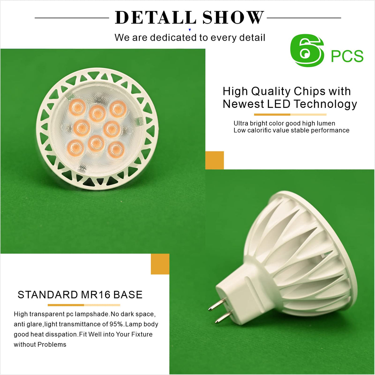 AIMEOKO MR16 LED bulb in bedroom provides instant warm lighting