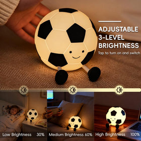 AINEEU Soccer Night Light with 30-minute timer for gentle lights-off routine.