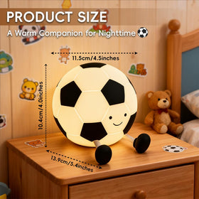 AINEEU Soccer Night Light with tap-dimmable brightness for easy nighttime comfort.