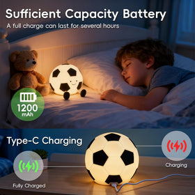 AINEEU Soccer Night Light rechargeable for cordless night-time convenience.