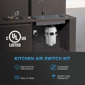 AINIAILU air switch kit installed on kitchen sink for convenient disposal control.