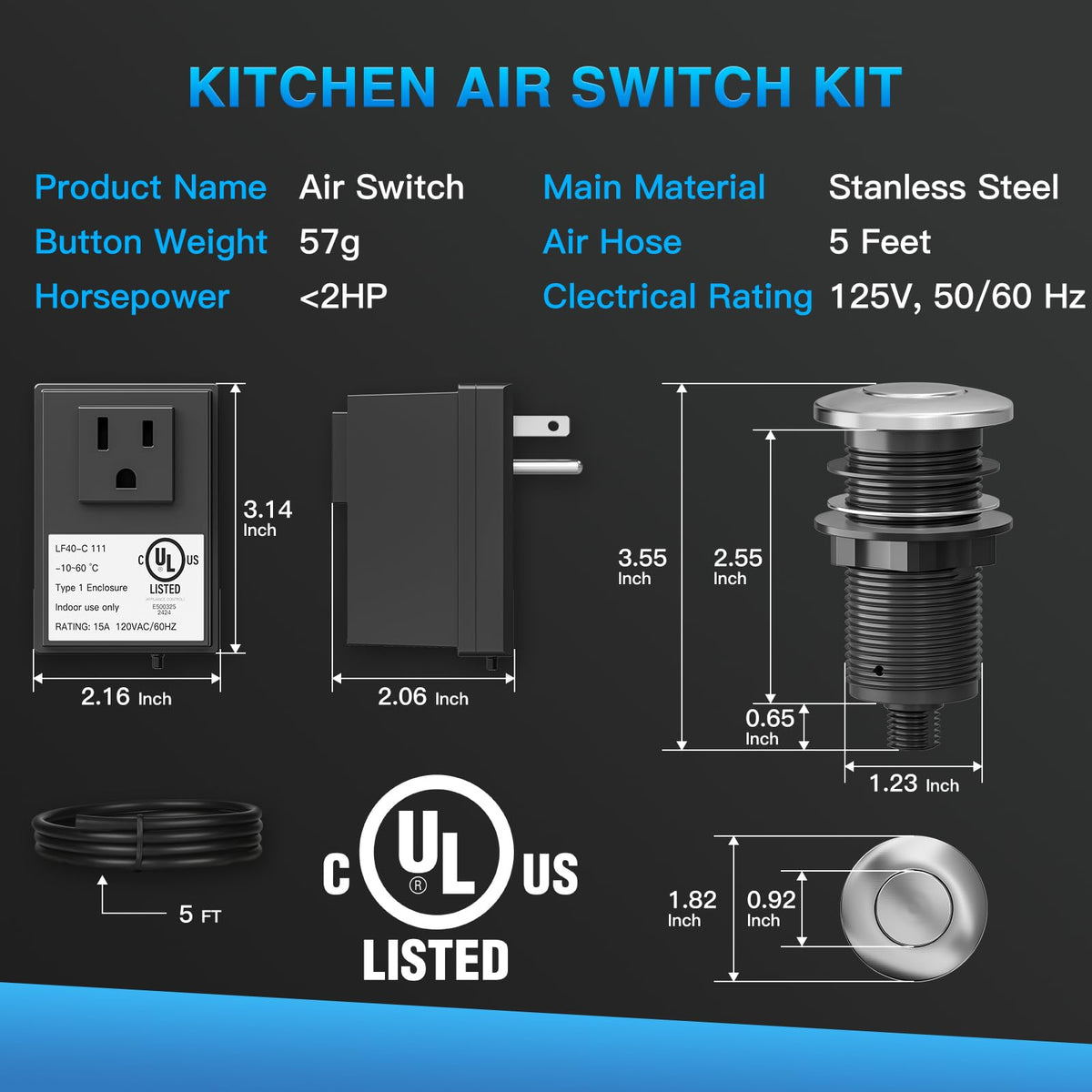 AINIAILU one-click start-stop switch simplifies use at counter height.