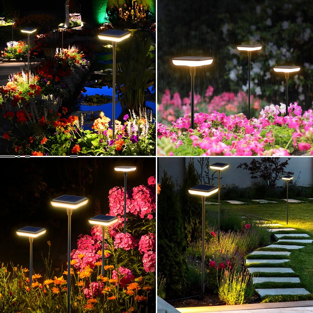 Ainostone 31-inch tall stakes brighten sidewalks and garden borders after sunset