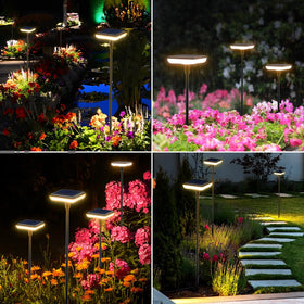Ainostone 31-inch tall stakes brighten sidewalks and garden borders after sunset