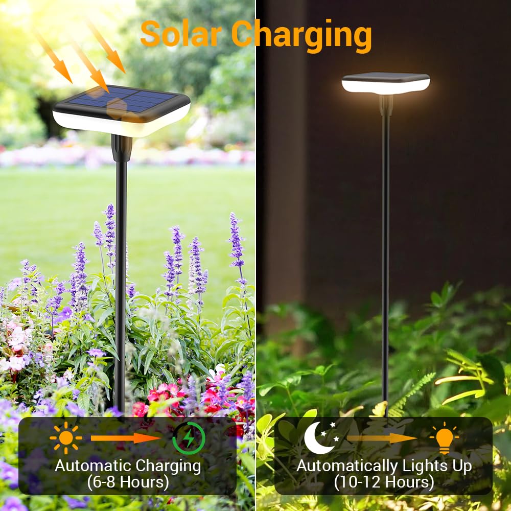 Ainostone lamp diffusers deliver even glow along flower beds and paths