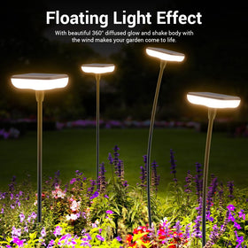 Ainostone solar lights garden with floral silhouette for decorative ambiance
