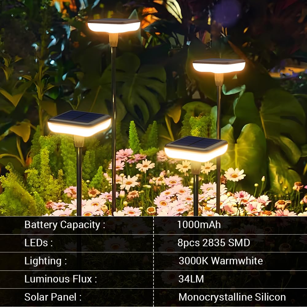 Ainostone solar lights two-height option for layered garden lighting