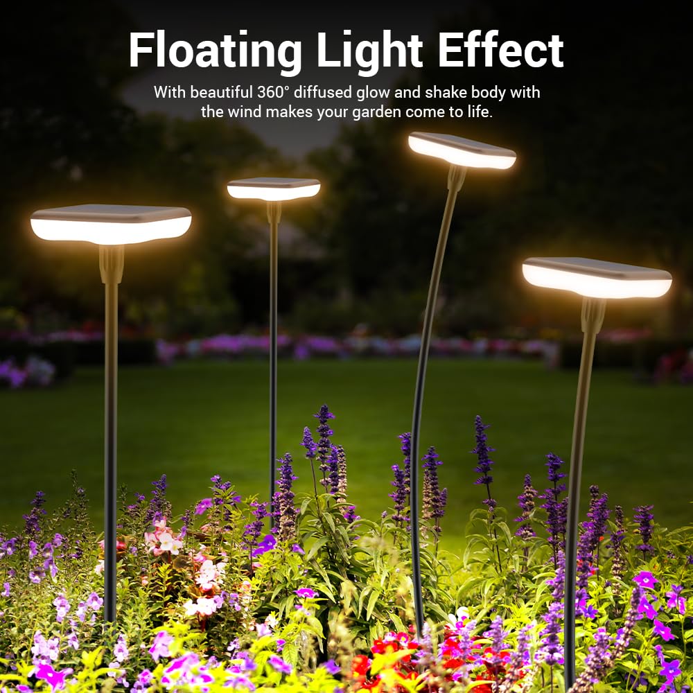 Ainostone solar lights warmwhite LEDs create soft garden ambience