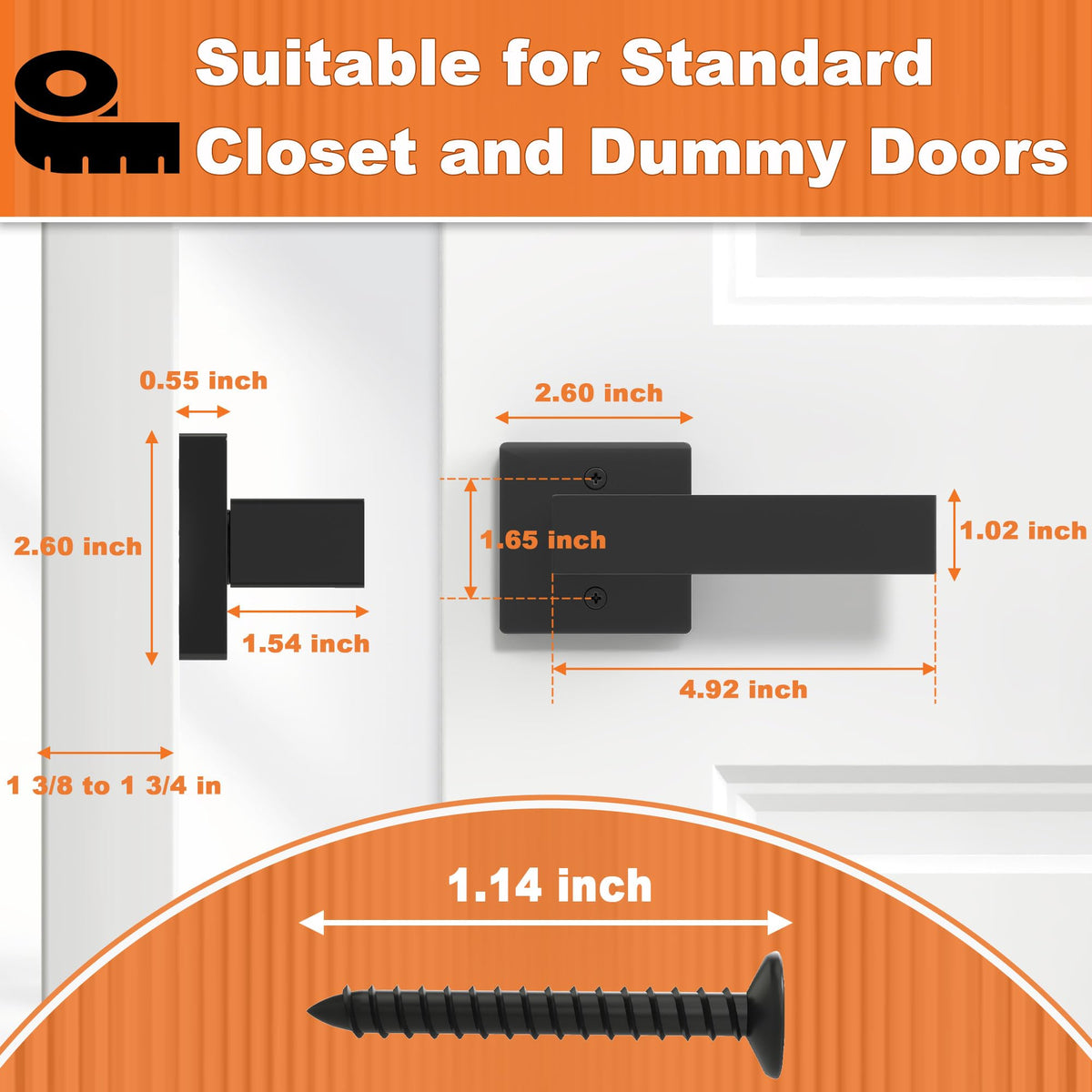 Ainozz dummy handle showing mounting screws included for quick installation.