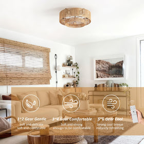 ainqiant remote-controlled ceiling fan simplifies speed and light settings.