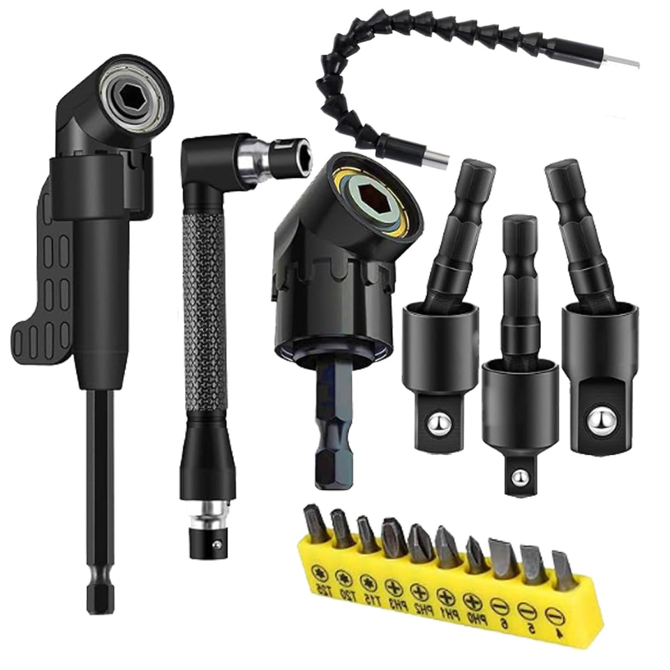 AionneWie 17Pcs flexible drill bit extension with magnetic bit holder in use for tight spaces