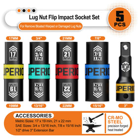 Aiourx 6-point flank drive provides snug fastener grip.