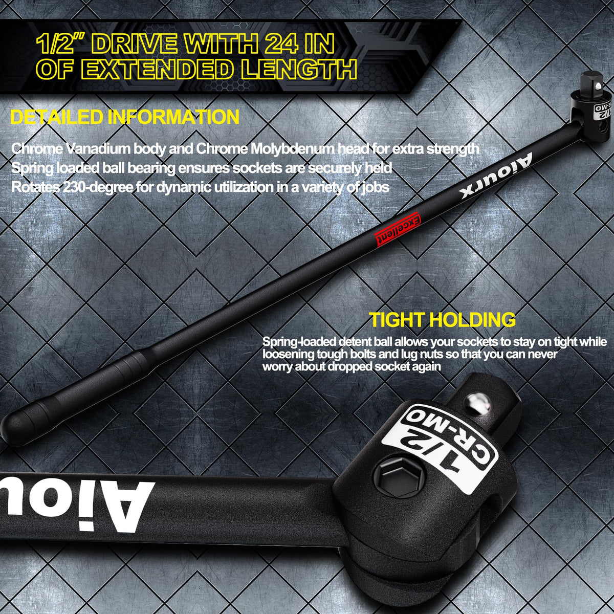 Aiourx ergonomic round handle provides comfortable grip.