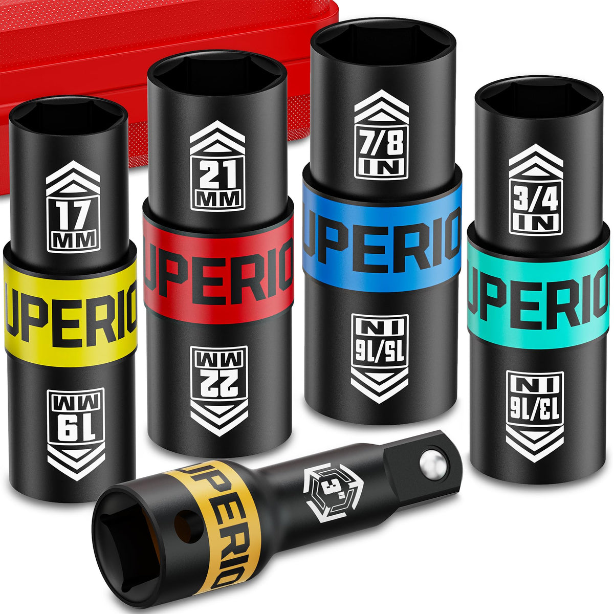 Aiourx lug-nut flip socket set, compact kit for quick tire changes.