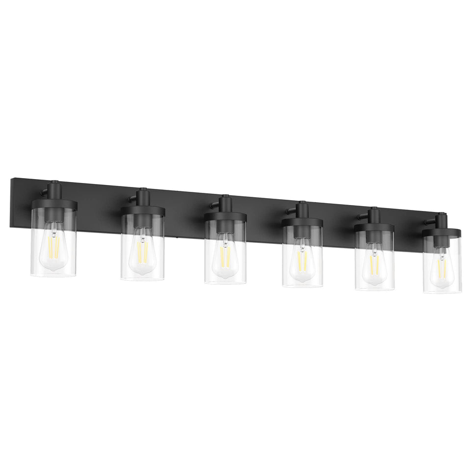 Aipsun 48in vanity light with six clear glass shades for modern bathrooms