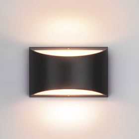 Aipsun black modern LED wall sconce front view with warm lighting for living rooms