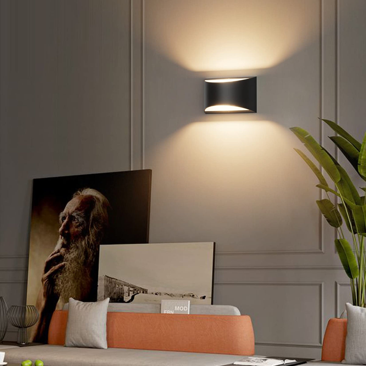 Aipsun hallway lit scene showing warm white glow from the sconce