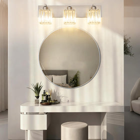 Aipsun brushed nickel vanity backplate and mount for secure wall installation.