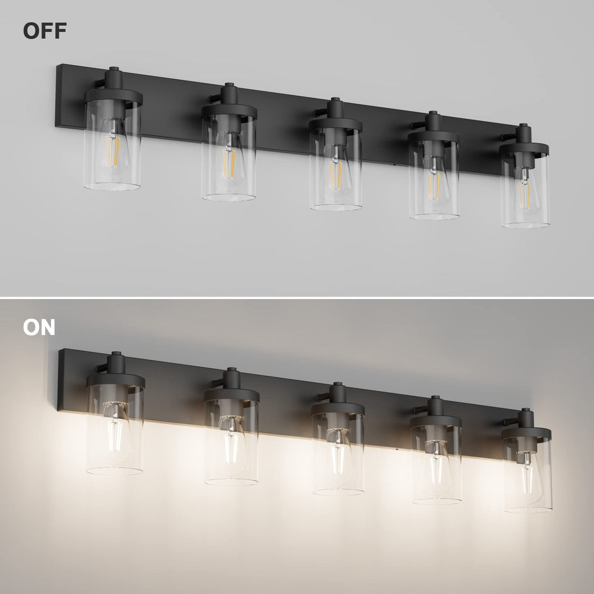 Aipsun five-light fixture offers ample brightness for makeup and grooming
