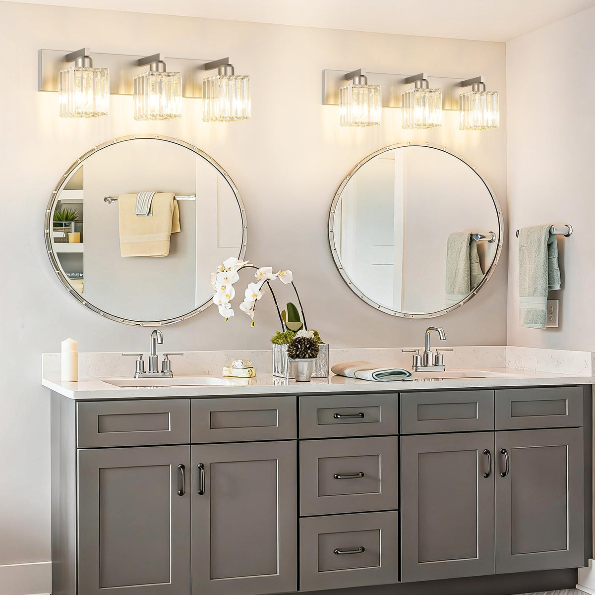 Aipsun E26 dimmable vanity light compatible with adjustable mood lighting.