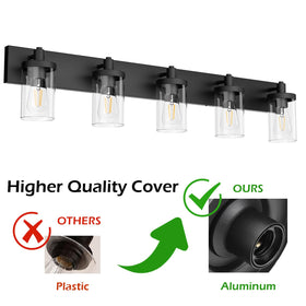 Aipsun industrial vanity fixture in black finish enhances bathroom ambience and style