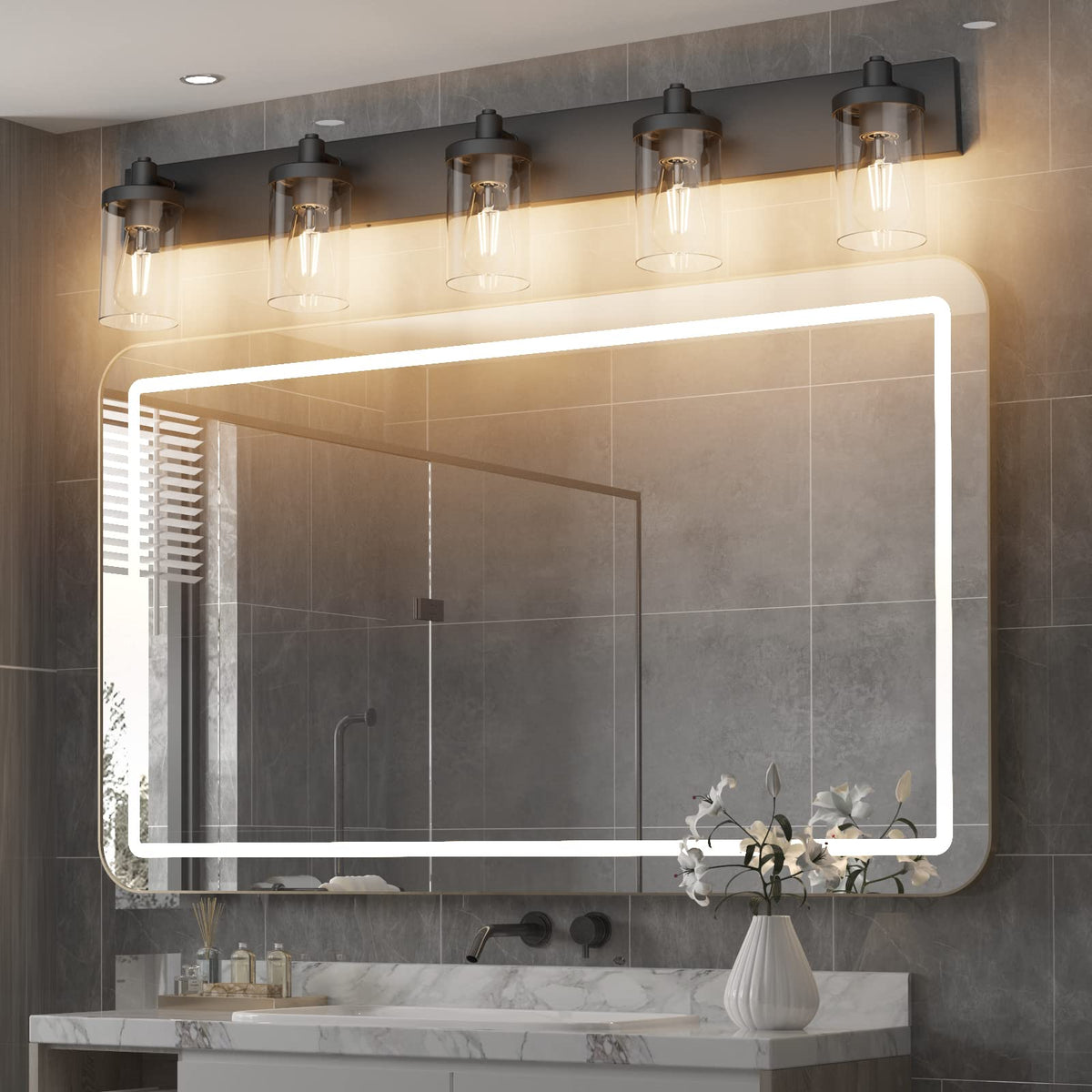 Aipsun matte black aluminum finish vanity light built to resist corrosion