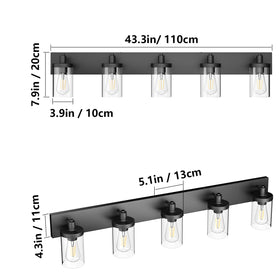 Aipsun matte black vanity light using an E26 socket for versatile bulbs