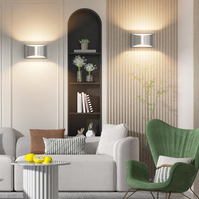 Aipsun nickel modern LED wall sconce back view highlighting slim wall-mounted design