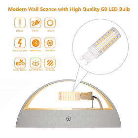 Aipsun nickel modern LED wall sconce in a living room with soft ambient light