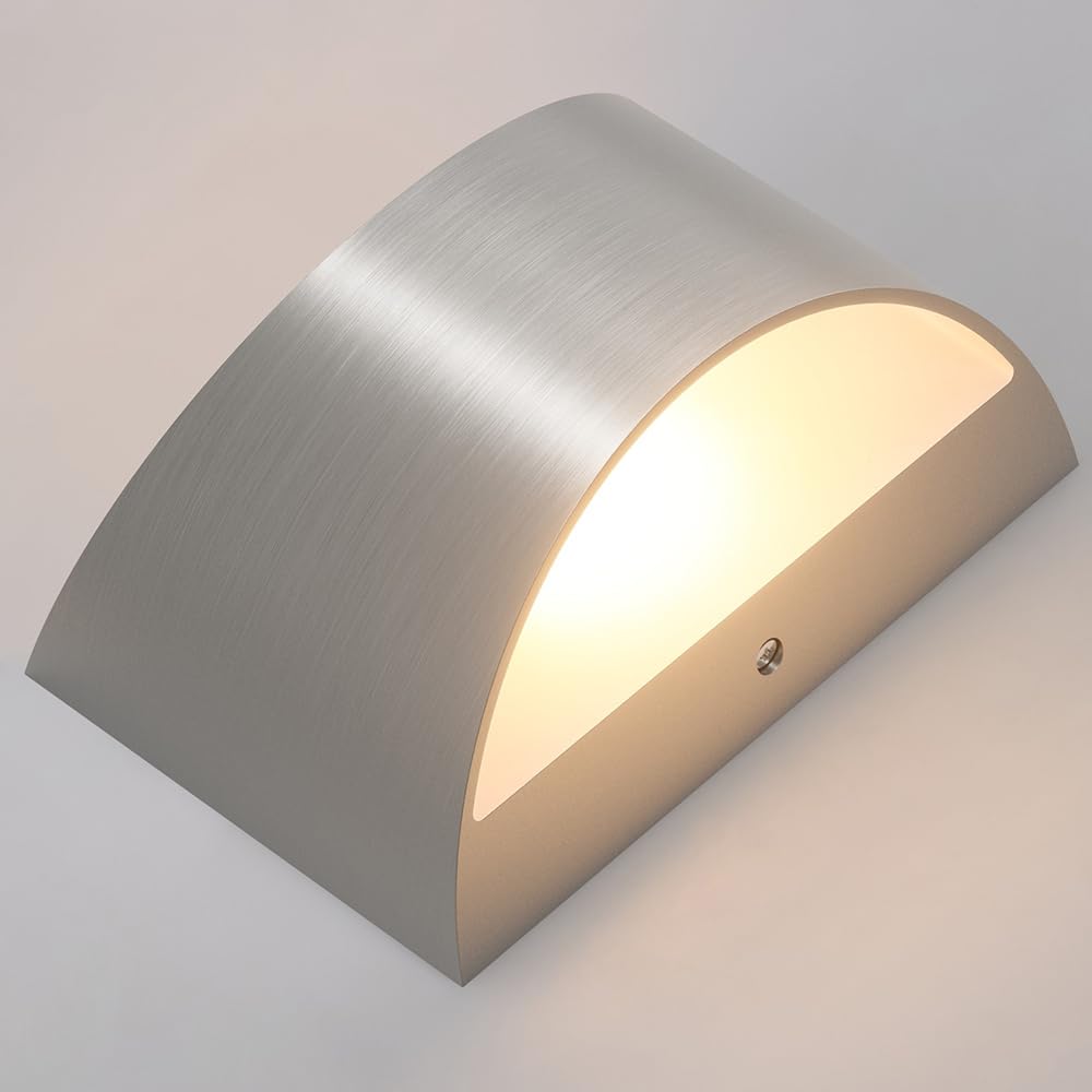 Aipsun nickel modern LED wall sconce side view showing up and down lighting for hallways