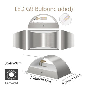 Aipsun nickel modern LED wall sconce up-down lighting in a versatile indoor setting