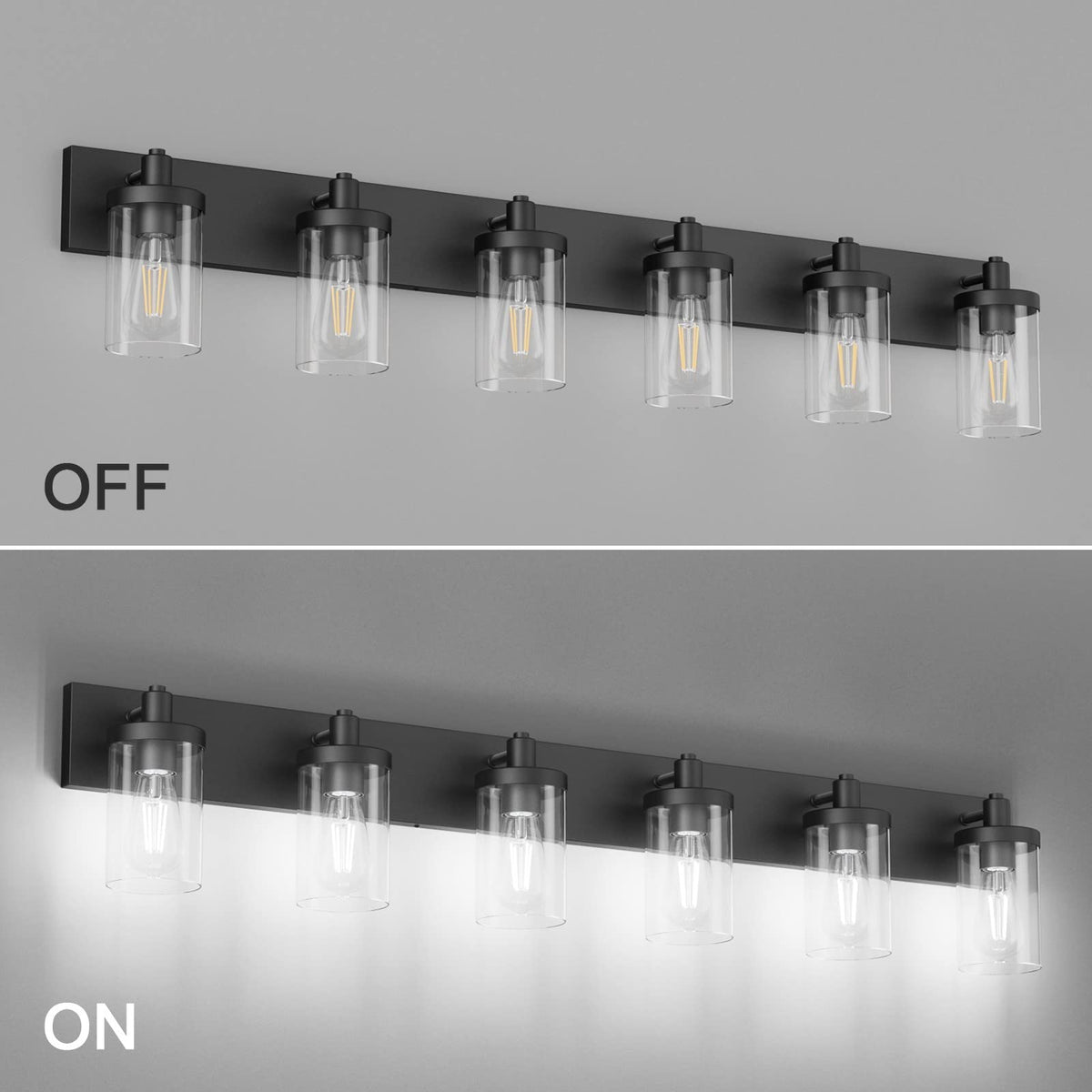 Side view of Aipsun black vanity light showing matte finish
