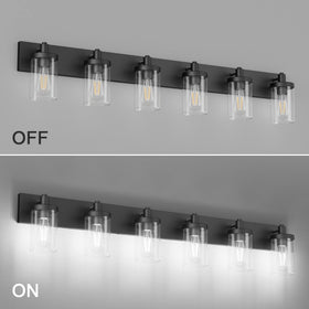Side view of Aipsun black vanity light showing matte finish