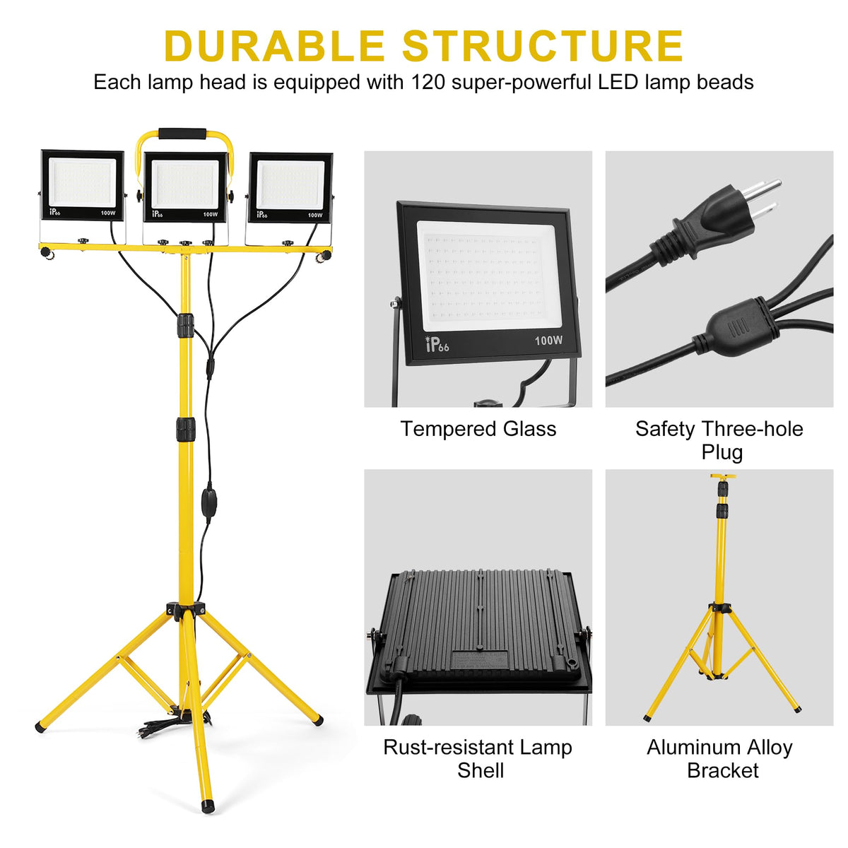 Aiptertet 360-degree rotation allows flexible lighting without moving the unit.