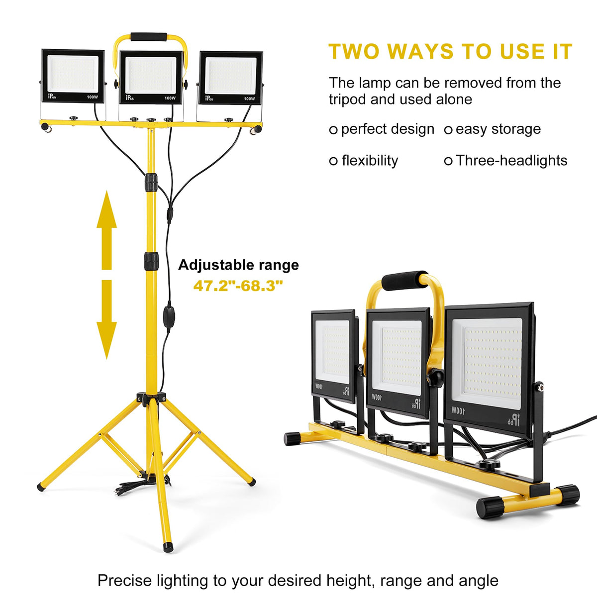 Aiptertet adjustable-foldable tripod offers versatile heights for different workspaces.