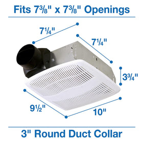 Air King AS50 grill dimensions highlighted for precise ceiling fit.